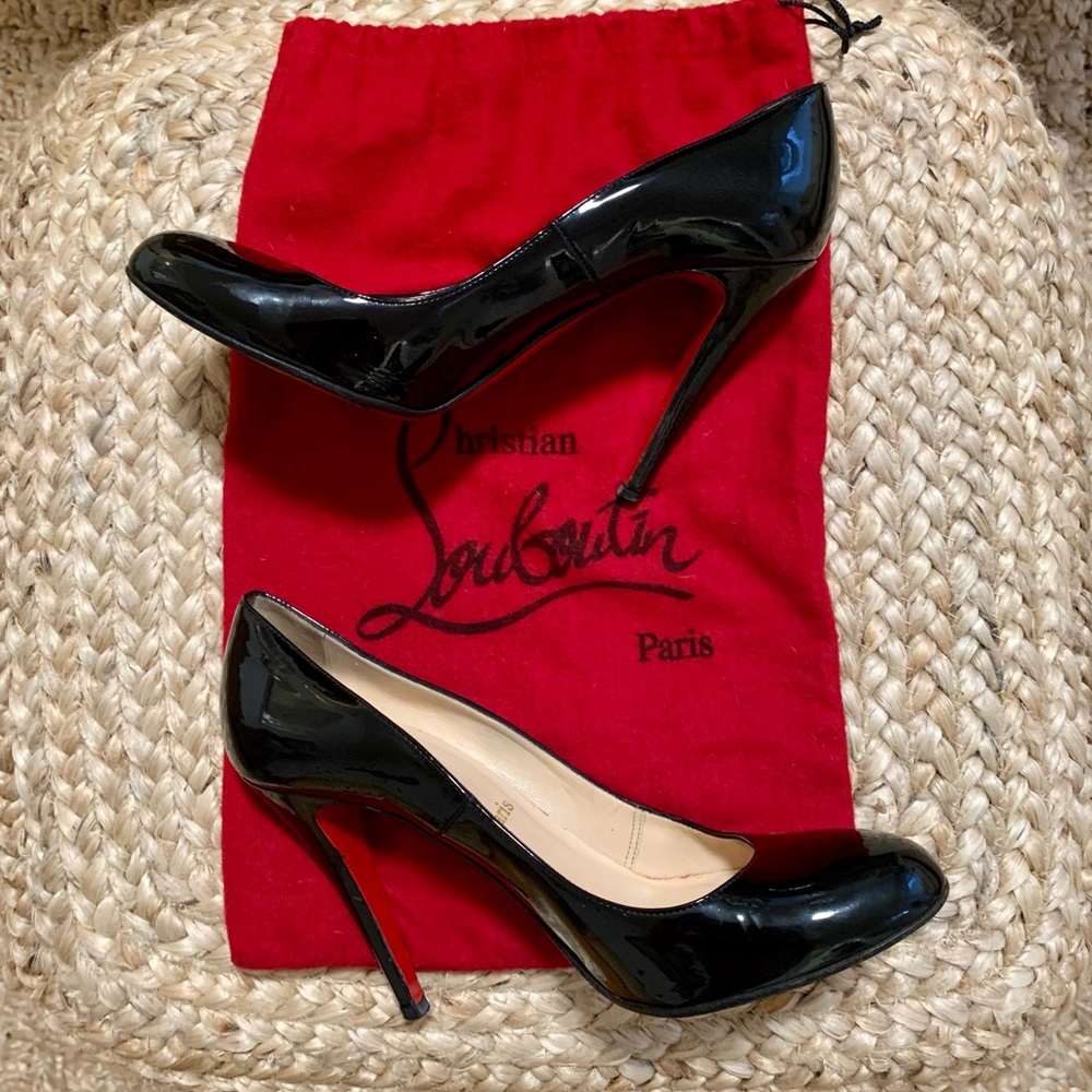 Christian Louboutin Black Patent Leather Pumps
